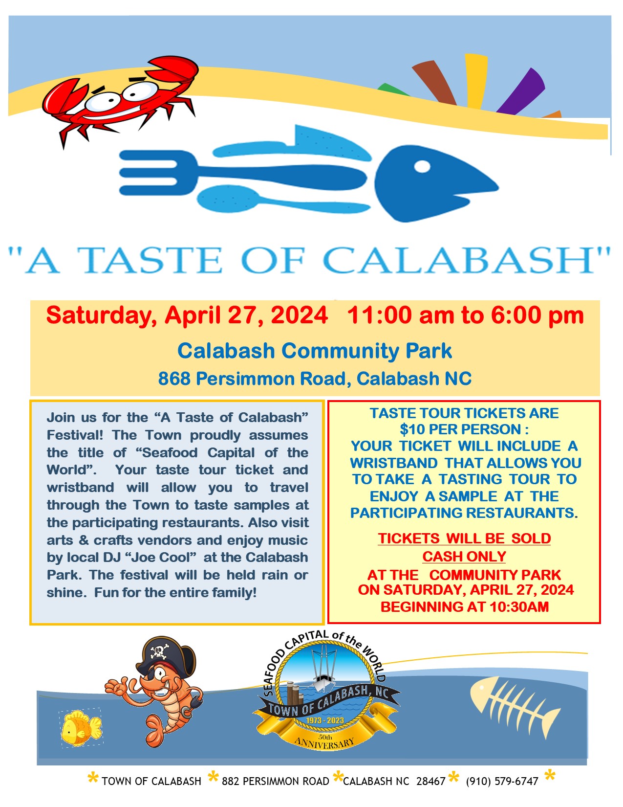 Taste of Calabash Event flyer 2024